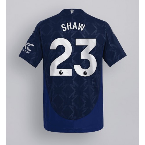 Fotballdrakt Herre Manchester United Luke Shaw #23 Bortedrakt 2024-25 Kortermet